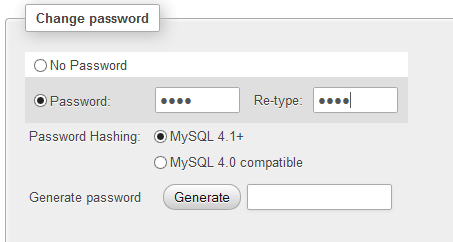 Thay đổi mật khẩu cho tài khoản phpMyAdmin