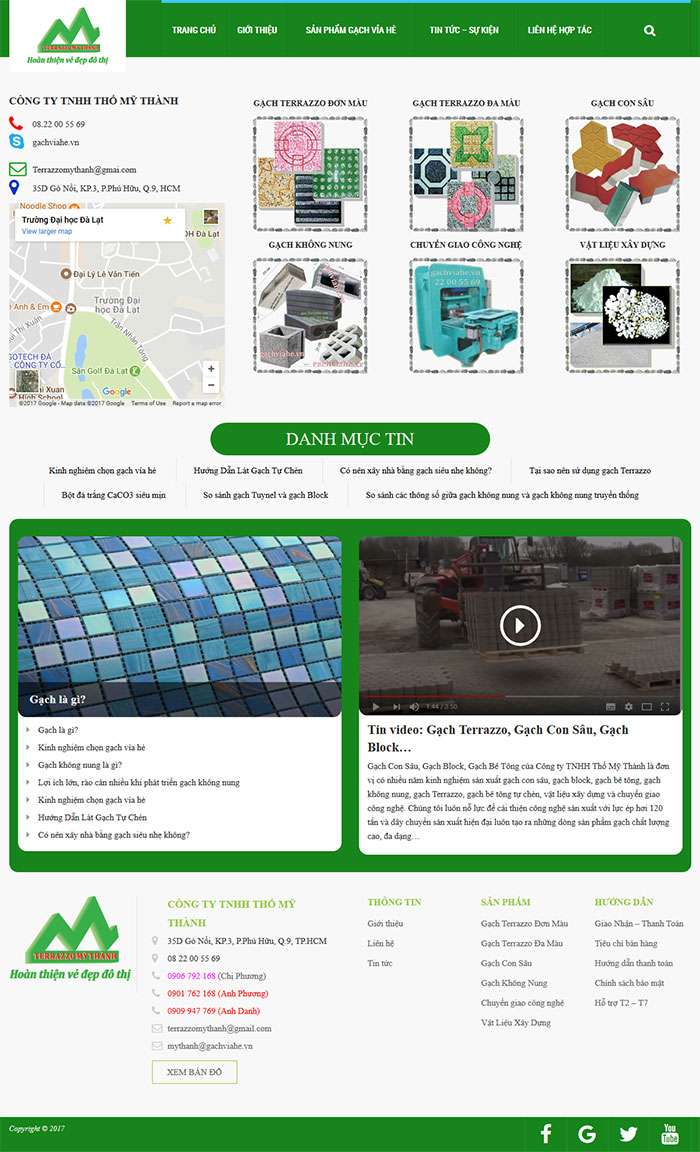 Website bán hàng Gạch vỉa hè