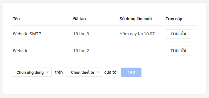 Tạo mật khẩu ứng dụng Gmail