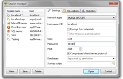 HeidiSQL session manager